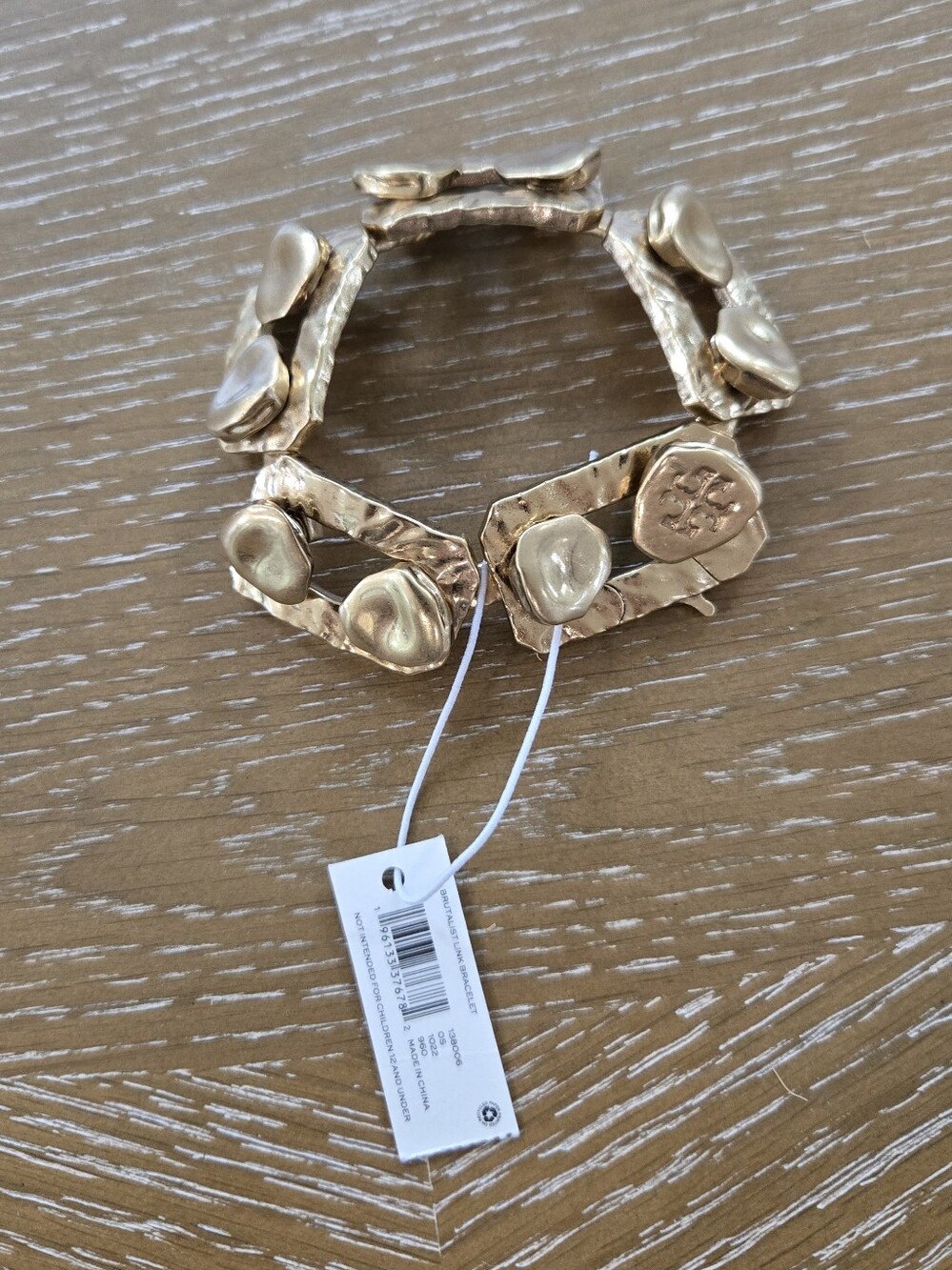 *NWT* Tory Burch Brutalist Gold-Tone Sculpted Link Bracelet
